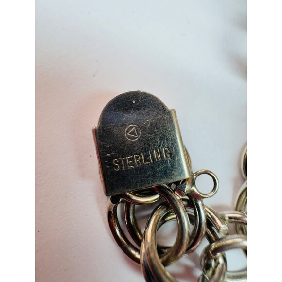 Estate Sterling Silver 925 Double Link Chain Bracelet 6” Vintage Heavy 33.6g - Picture 9 of 11